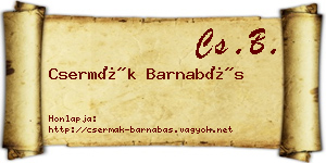 Csermák Barnabás névjegykártya