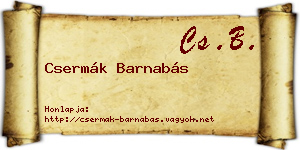 Csermák Barnabás névjegykártya