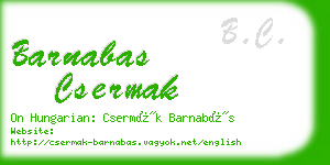 barnabas csermak business card